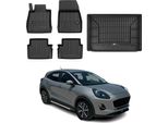 Set Di Tappetini E Fodere Per Bagagliaio Omac Per Ford Puma 2019-2025 In Gomma Nera 5X
