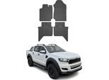 2015-2022 Ford Ranger Doublecab Tappetini In Gomma Nera 4Pcs