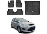 Set Di Tappetini E Fodere Per Bagagliaio Omac Per Ford Grand C-Max 2010-2019 In Gomma 4X