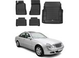 Set Di Tappetini E Fodere Per Il Bagagliaio Omac Per Mercedes Classe E 2002-2009 In Gomma 5X