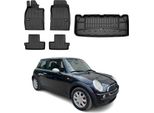 Set Di Tappetini E Fodere Per Bagagliaio Omac Per Mini One 2001-2006 In Gomma Nera 5X