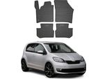 2019-2025 Skoda E-Citigo Tappetini In Gomma Nera 4 Pz