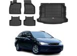 Set Di Tappetini E Fodere Per Bagagliaio Omac Per Seat Leon 2012-2020 In Gomma Nera 5X