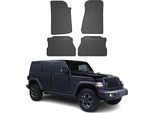 2017-2025 Jeep Wrangler Rubicon 5D Tappetini In Gomma Nera 4 Pz
