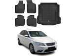 Set Di Tappetini E Fodere Per Bagagliaio Omac Per Seat Toledo 2013-2019 In Gomma Nera 5X