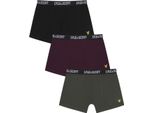 Lyle & Scott - Boxer "Core"" Da Ragazzo (Confezione Da 3) GT5659 (122-128) (Grigio Scuro/Nero/Bordeaux)"