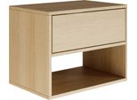 Selsey Framme - Comodino Sospeso Con Cassetto E Vano, Rovere Effetto Legno, 50 Cm