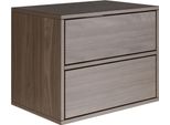 Selsey Framme - Comodino Sospeso Con 2 Cassetti, Noce Effetto Legno, 50 Cm