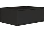 Selsey Framme - Comodino Sospeso Con Cassetto, Nero, 50 Cm
