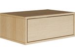 Selsey Framme - Comodino Sospeso Con Cassetto, Rovere Effetto Legno, 50 Cm