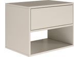 Selsey Framme - Comodino Sospeso Con Cassetto E Scomparto, Grigio Cashmere, 50 Cm