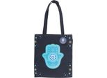 Something Different - Borsa "Hand Of Hamsa"", Tessuto Misto Poliestere-Cotone SD10245 (Taglia Unica) (Nero/Blu/Azzurro)"