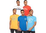 Crosshatch - Maglietta "Weymouth"" Da Uomo (Confezione Da 5) GT5986 (S) (Bianco/Rosso/Giallo/Blu Reale/Blu Chiaro)"