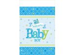 Amscan - Ferrovia - Tovaglia Per Festa "Welcome Baby Boy"", Carta, Baby Shower SG38761 (Taglia Unica) (Blu)"