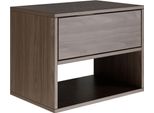 Selsey Framme - Comodino Sospeso Con Cassetto E Vano, Noce Effetto Legno, 50 Cm