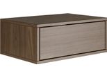 Selsey Framme - Comodino Sospeso Con Cassetto, Noce Effetto Legno, 50 Cm