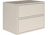 Selsey Framme - Comodino Sospeso Con 2 Cassetti, Grigio Cashmere, 50 Cm