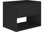 Selsey Framme - Comodino Sospeso Con Cassetto E Scomparto, Nero, 50 Cm