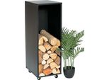 Dandibo Porta Legna Da Ardere Da Interno In Metallo Nero 85 Cm Con Rotelle 96359 Carrello Porta Legna Da Ardere Cesto Porta Legna Da Ardere Porta Legna Da Ardere