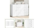 The Living Store Credenze 2 Pz. Bianco 59X39X80 Cm Materiale A Base Di Legno