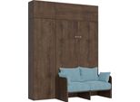 Itamoby - Letto Matrimoniale Francese A Scomparsa 140 Kentaro Con Divano E Mobili Noce, Azzurro