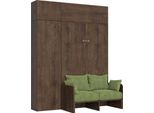 Itamoby - Letto Matrimoniale Francese A Scomparsa 140 Kentaro Con Divano E Mobili Noce, Verde