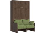 Itamoby - Letto Matrimoniale Francese A Scomparsa 140 Kentaro Con Divano Noce, Verde