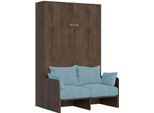 Itamoby - Letto Matrimoniale Francese A Scomparsa 140 Kentaro Con Divano Noce, Azzurro