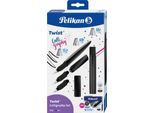 Pelikan 300010124 Pelikan Twist® Calligraphy Set PatronenfüLler Schwarz 1,1Mm, 1,5Mm, 2,0Mm