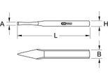 Ks Tools Scalpello Piatto Ovale 8X200 Mm - 162.0285