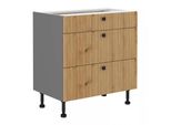 Mobiletto Inferiore Nomin - Larghezza 80 Cm, Rovere Artigianale / Antracite