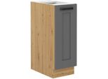 Mobile Estraibile Laili - Larghezza 30 Cm, Grigio / Rovere Artigianale