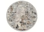 Tappeto Rotondo 120 Cm Stefano - Grigio / Nero / Beige