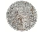 Tappeto Rotondo 120 Cm Stefano - Grigio / Oro