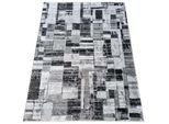 Tappeto Pezzo 160X220 Cm Demian Con Motivo Patchwork - Grigio / Bianco