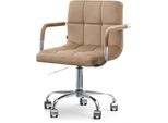 Sedia Girevole Imbottita Nasma - Beige / Cromo