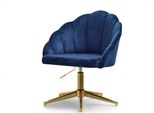 Sedia Girevole Karlo - Blu Scuro / Oro