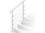 Ringhiera Vingo Ringhiera Per Scale Da 80 Cm Con 5 Rinforzi Trasversali Ø 42 Mm Corrimano In Acciaio Inox Adatto Per Uso Interno Ed Esterno