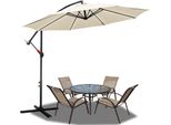 Jopassy Ombrellone Da 3,5 M UV40+ Ombrellone Da Campeggio Ombrellone A Pendolo Ombrellone Da Giardino - Beige