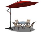 Jiubiaz 3M Parasol UV40+ Ombrellone Da Giardino Girevole Ombrellone A Manovella In Alluminio, Rosso
