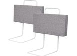 Yakimz Bambino Binario Letto 100Cm, Protezione Anticaduta Binario Letto Per Bambini Per Letto 5 Fori Protezione Laterale Regolabile 2 Pezzi Grigio
