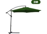 Jiubiaz Ombrellone A Sbalzo 300Cm - Ombrellone A Sbalzo, Parasole, Ombrellone Da Giardino - Verde