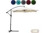 Jiubiaz Ombrellone A Sbalzo 300Cm - Ombrellone A Sbalzo, Parasole, Ombrellone Da Giardino - Beige