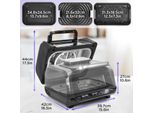 Duronic FG19 Air Fryer Grill, Heißluftfritteuse für Süßkartoffel-Pommes, Mini Backofen Heißluftfriteuse mit 3 Backleche, 2 Personen HLF Friteuse für beste Rezepte, Fritteuse zum Brot backen