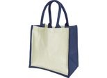 Westford Mill Borsa Midi In Iuta / Shopper / Shopping Bag, 14 Litri (2 Pezzi/Confezione) BC4534 (Taglia Unica) (Blu Navy)