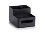 Zeller 18191 Zeller Schreibtisch-Organizer Utensilien Schwarz Kunststoff 4 FäCher 15,3 X 11,2 X 9,3 Cm
