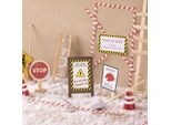 Kit Artigianale "Cantiere"", Accessori Per La Porta Del Babbo Natale Segreto Con Materiali E Istruzioni"