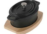 Freyersbacher® Mini Cocotte 12X8,5 Cm In Ghisa, Pentola Smaltata Piccola | Ovale, Con Asse E Panno