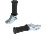 Set: 2 Poggiapiedi Per Passeggero Anteriore Antico A Costine, A Costine Longitudinalmente, Zincate - Mz ES125, ES150, TS125, TS150