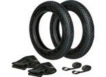 Set: 2 Pneumatici 3,00 X 12 Vm Vrm 220 + 2 Tubi + 2 Nastri Per Cerchioni